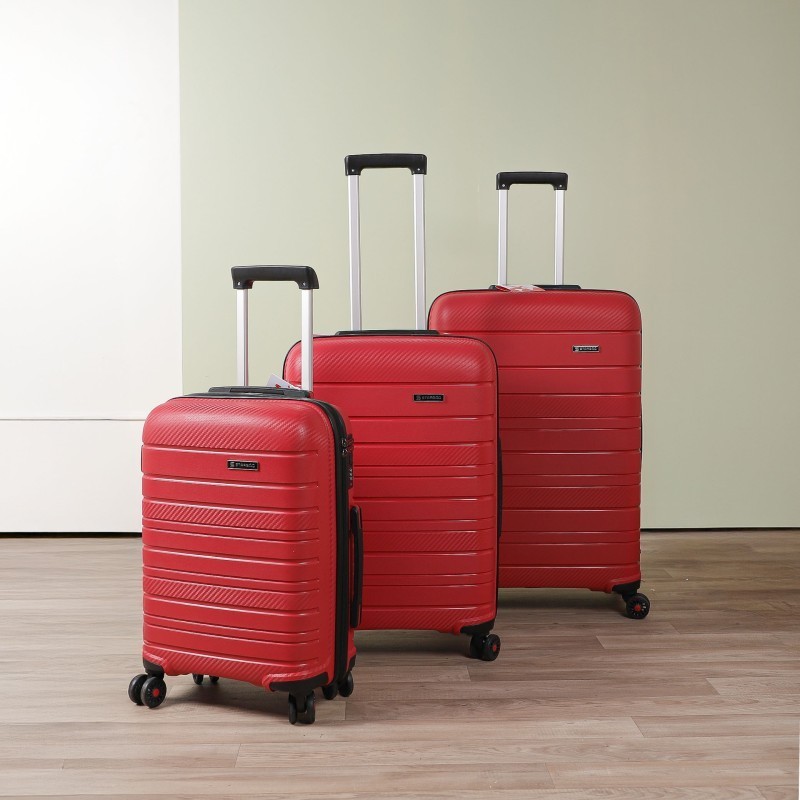 Série de 3 Valises en Polypropylène Incassable Rouge Noir - Starbag