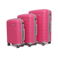 Série de 3 Valises en Polypropylène Incassable Rose Gris - Starbag