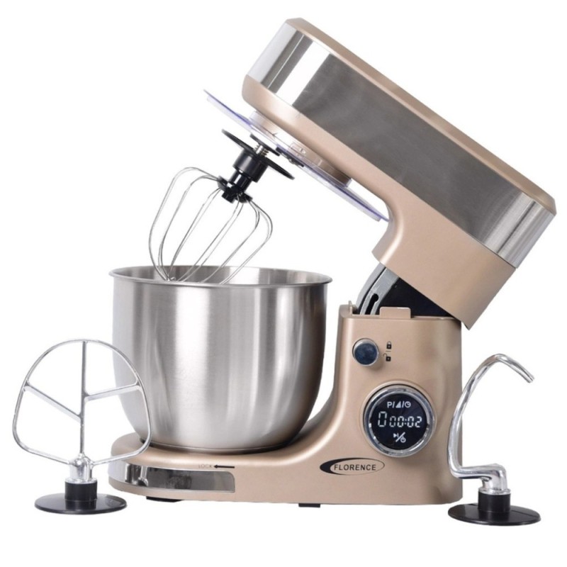 Robot Pétrin avec Afficheur LCD 5L 1300W Gold - Florence 6466AE