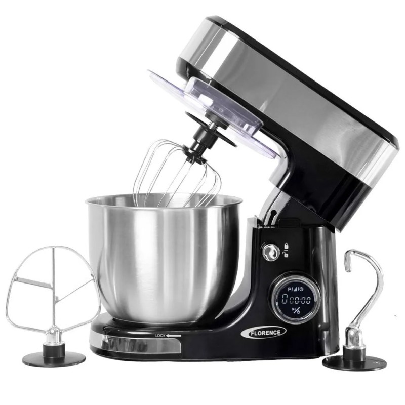 Robot Pétrin avec Afficheur 5L 1300W Noir - Florence 6461AE