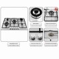 Plaque de Cuisson Encastrable 5 Feux Inox - Lexical LGS-2852