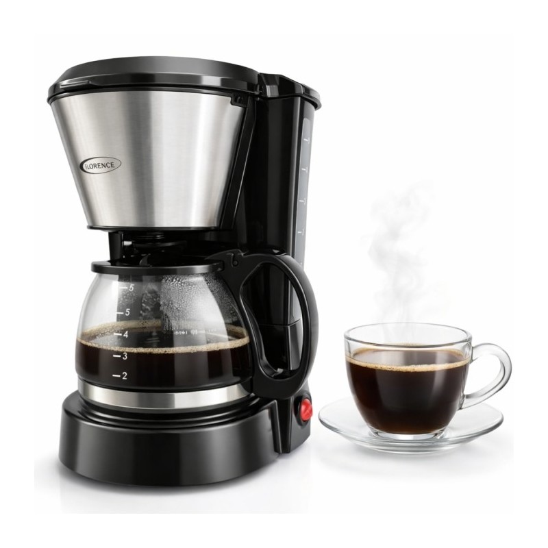 Cafetière Électrique 650W 0,75L Noir - Florence HK467