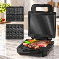 Appareil de Cuisson 3en1 1400W Plaques Granite - Lexical LSM-2534