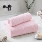 Lot de 2 Serviettes Feuille en Coton Rose Bébé - ABM Lot de 2 Serviettes Feuille en Coton Rose Bébé - ABM