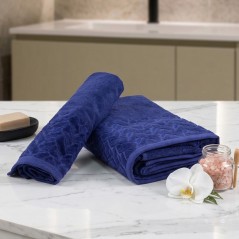 Lot de 2 Serviettes Tresse en Coton Bleu - ABM