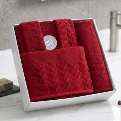 Cap de Bain Single Tresse en Coton Rouge - ABM
