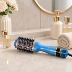 Brosse Coiffante 1000W avec Afficheur Température Bleu - Florence HK449