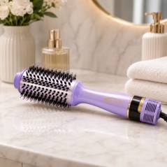 Brosse Coiffante 1000W avec Afficheur Température Violet - Florence HK449