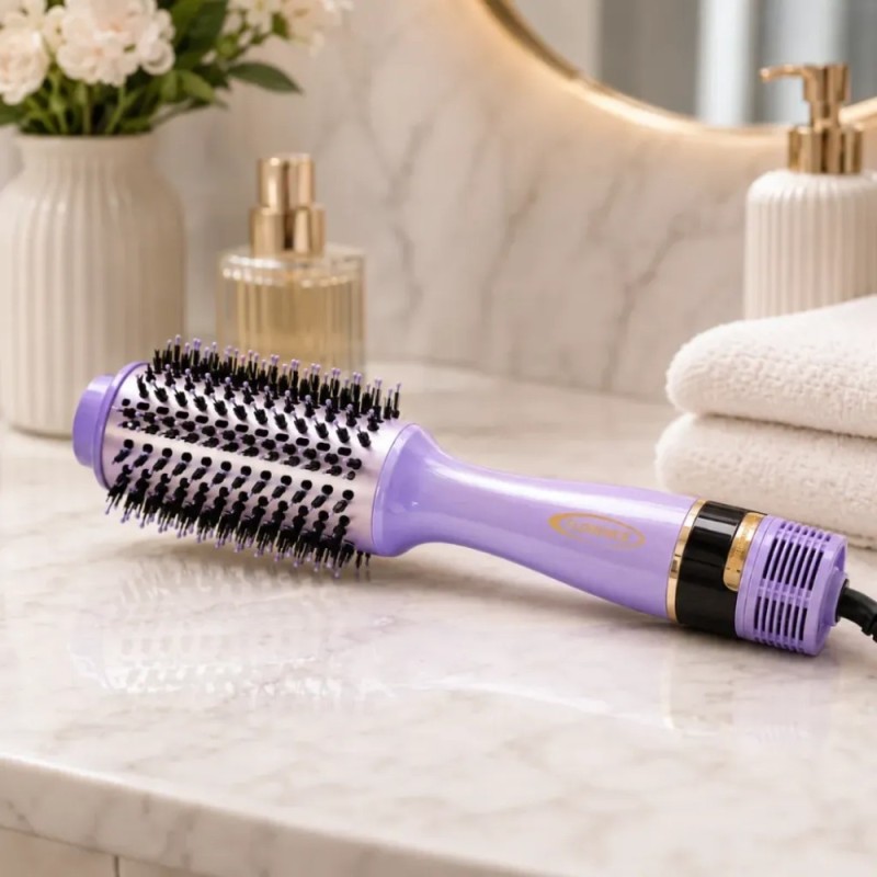 Brosse Coiffante 1000W avec Afficheur Température Violet - Florence HK449