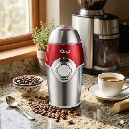 Moulin à Café Électrique 50g 200W Rouge - DSP KA3001