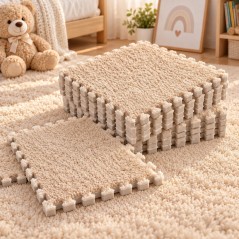 Tapis Puzzle en Moquette 10 Pièces Beige