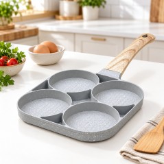 Poêle à Pancake 4 Compartiments en Granite 18×18 cm