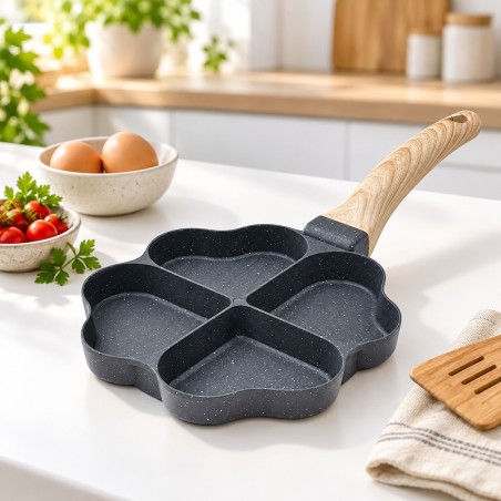 Poêle à Pancake 4 Compartiments en Granite 16×17 cm