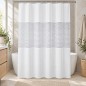 Rideau de Douche Imperméable 180×180 cm avec Bande Transparente Rideau de Douche Imperméable 180×180 cm avec Bande Transparente