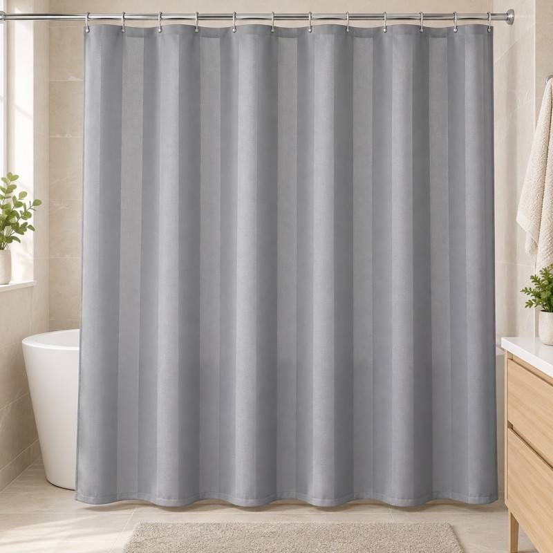 Rideau de Douche Imperméable 180×180 cm avec Bande Transparente Rideau de Douche Imperméable 180×180 cm avec Bande Transparente
