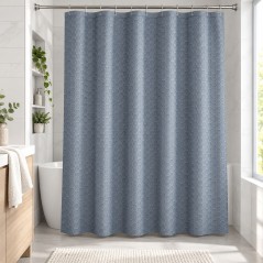 Rideau de Douche Imperméable 180×180 cm avec Bande Transparente