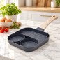 Poêle à Pancake 3 Compartiments en Granite 18×18 cm Poêle à Pancake 3 Compartiments en Granite 18×18 cm