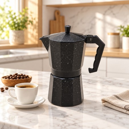 Cafetière Italienne Moka en Aluminium 9 Tasses – Noire