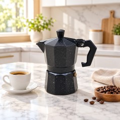 Cafetière Italienne Moka en Aluminium 3 Tasses – Noire
