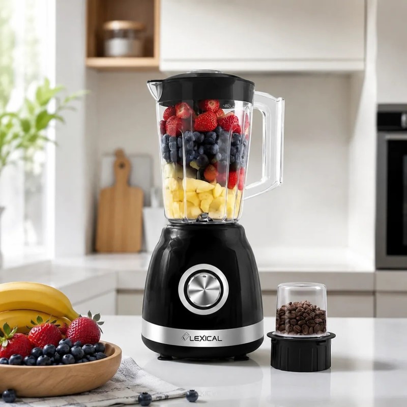 Blender 2en1 avec Moulin 500W 1,6L Noir - Lexical LBL-1522-2