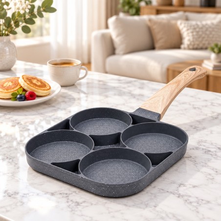 Poêle à Pancake 4 Compartiments 18×18 cm
