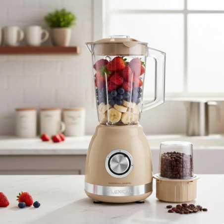 Blender 2en1 avec Moulin 500W 1,6L Beige - Lexical LBL-1522-3