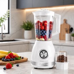 Blender 2en1 avec Moulin 500W 1,6L Blanc - Lexical LBL-1522-1