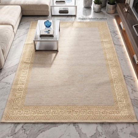 Tapis Salon en Laine 160x210 cm Gold - Elissa 0847A
