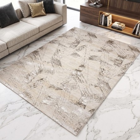 Tapis Salon en Laine 160x210 cm Argent - Elissa 0535A