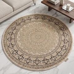Tapis Salon Rond en Soie 150x150 cm Ayma- SAMAR KAND 1003B
