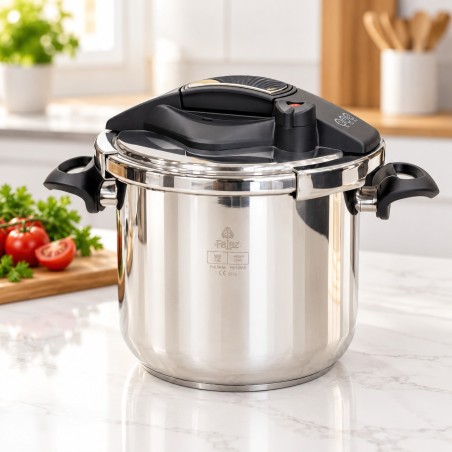 Cocotte-Minute 7L 22 cm en Inox 18/10 - Noir - Falez