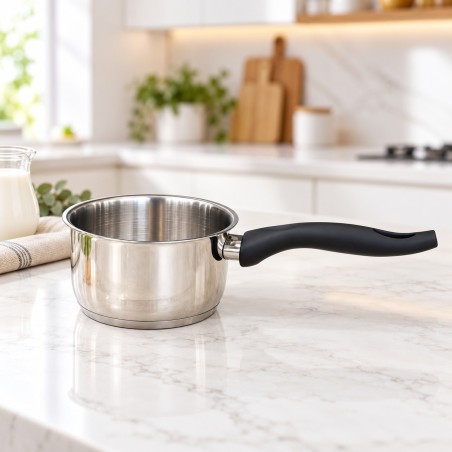 Casserole 14 cm en Inox 18/10 sans Couvercle Noir - Falez