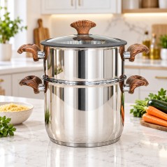 Couscoussier 6L 22 cm en Inox 18/10 Bois – Falez