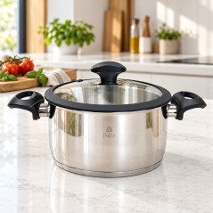 Faitout 22 cm en Inox 18/10 Noir - Falez