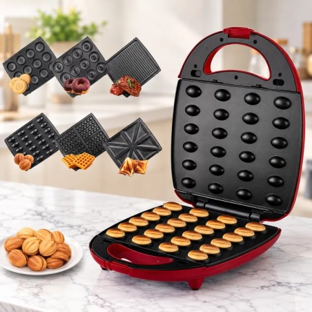 Appareil à Panini 6en1 1500W Rouge - Florence HK-411