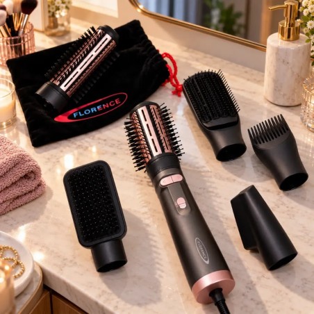 Coffret Brosse Soufflante 8en1 1000W - Florence HK-401