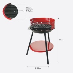 Barbecue Rond en Métal Ø 36 cm | H 55 cm