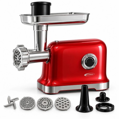 Hachoir à Viande 5en1 2000W Rouge - Florence MG-3636