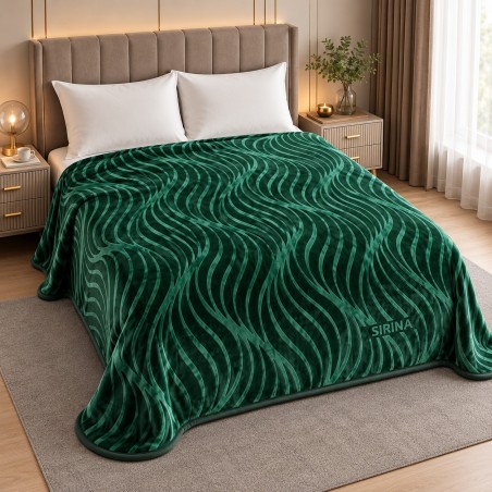 Dafaya en Polaire Microfibre 220 x 180 cm - Vert