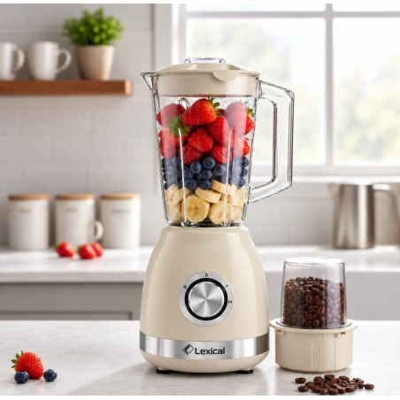 Blender 2en1 avec Moulin 500W 1,6L Beige - Lexical LBL-1522-3