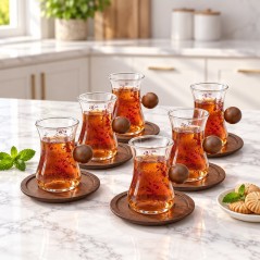 Service à Café en Verre Floral 12 Pièces
