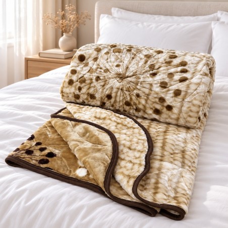 ABM – Couverture 2 Places en Polaire Microfibre 215 × 200 cm Beige