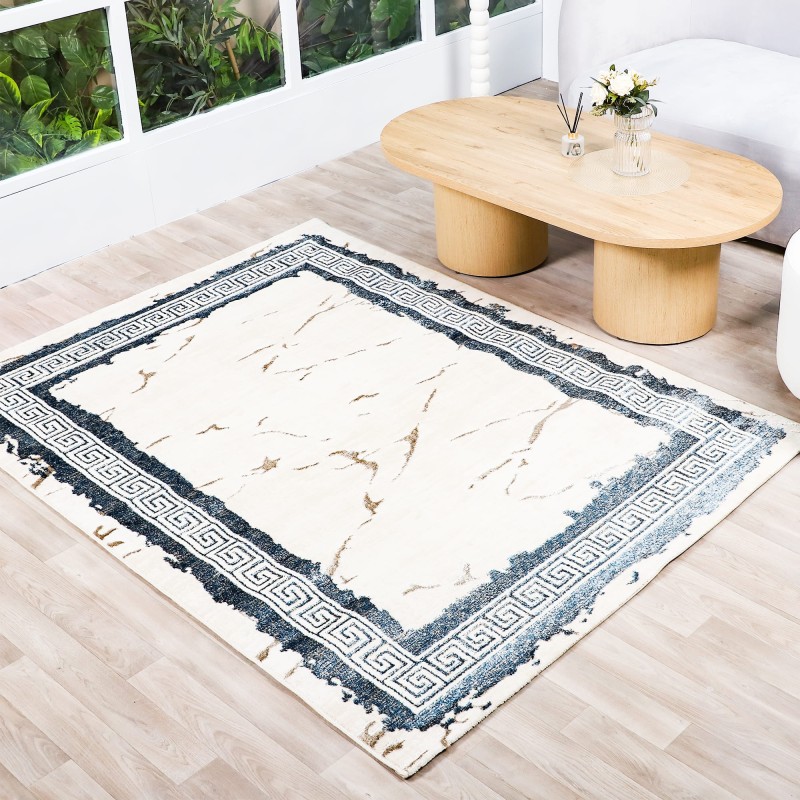 Tapis Salon en Soie 240x350 cm Bleu - Hazal 545H