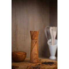 Moulin à poivre Rond en bois d'olive 20 cm