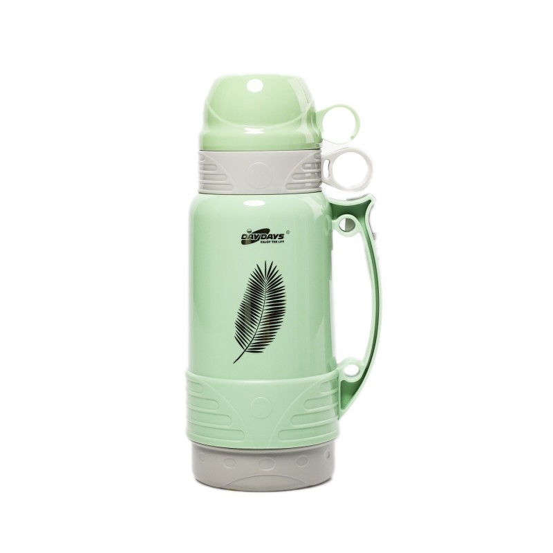 Thermos en plastique 1000ML Avec 2 Tasses - Vert