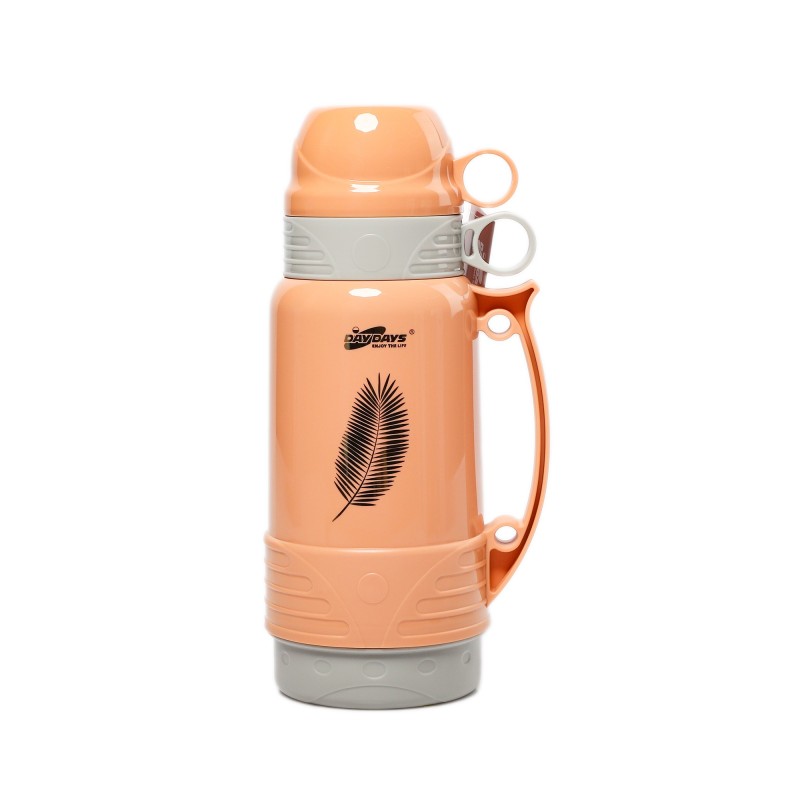 Thermos en plastique 1000ML Avec 2 Tasses - Orange