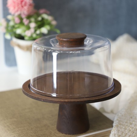 Cloche à Gâteau à Pied en Bois Ø19 cm