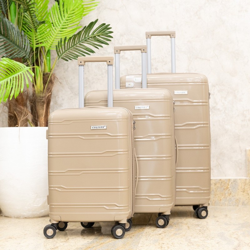 Série de 3 valises en Polypropylène incassable Beige - COLISEE+