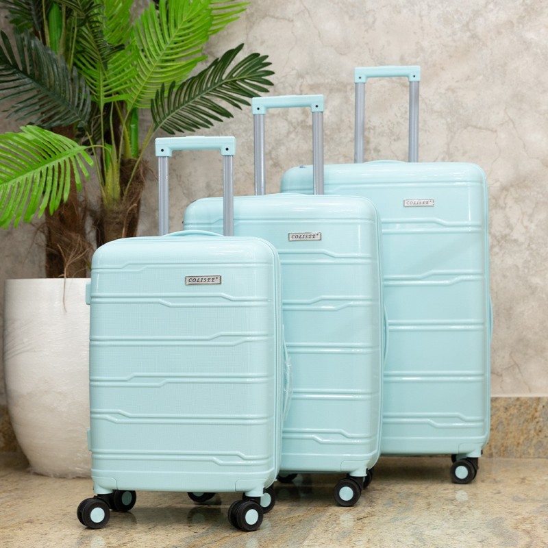 Série de 3 valises en Polypropylène incassable Turquoise - COLISEE+