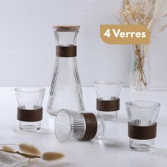 Service à eau 5 Pièces Avec Carafe 1L en Verre